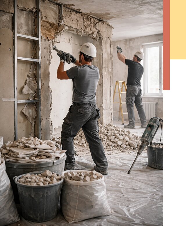 Демонтажные работы в Арзамасе от 2932 руб. — услуги и цена под ключ | ОТДЕЛОЧНИК-Рзм