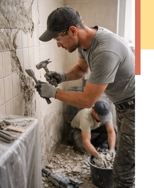 Демонтаж плитки со стен в Арзамасе от 923 руб. — быстро и недорого | ОТДЕЛОЧНИК-Рзм