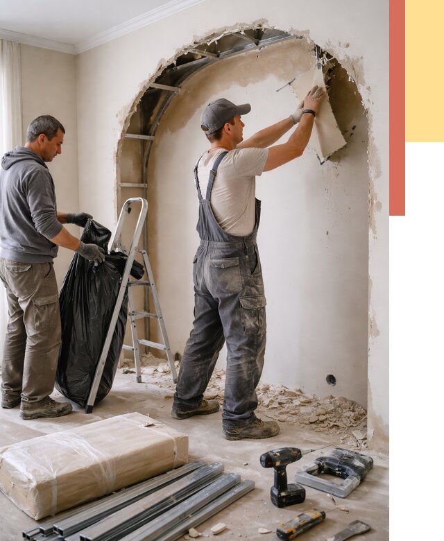 Демонтаж арки из гипсокартона в Арзамасе от 3801 руб. — услуги под ключ | ОТДЕЛОЧНИК-Рзм