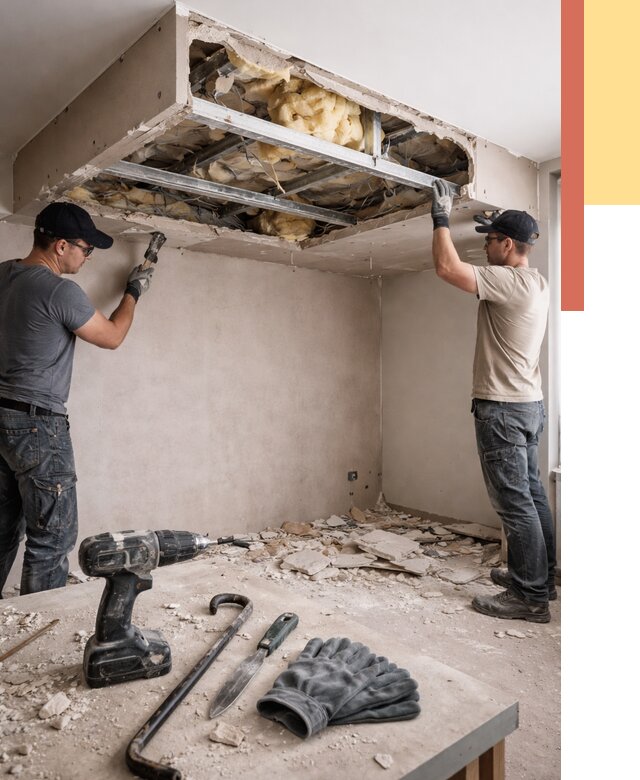 Демонтаж короба из гипсокартона в Арзамасе от 1651 руб. — быстро и недорого | ОТДЕЛОЧНИК-Рзм