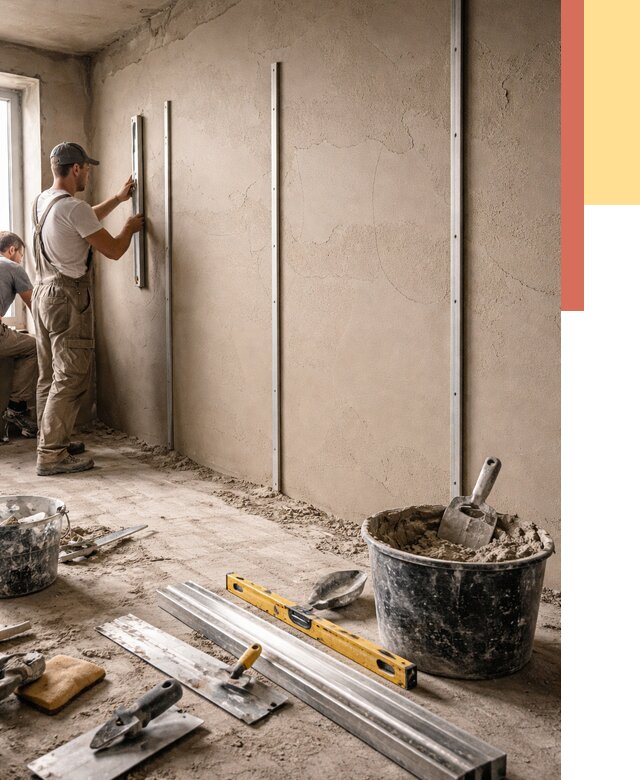 Штукатурка стен по маякам в Арзамасе от 5974 руб./м² — выравнивание под ключ | ОТДЕЛОЧНИК-Рзм