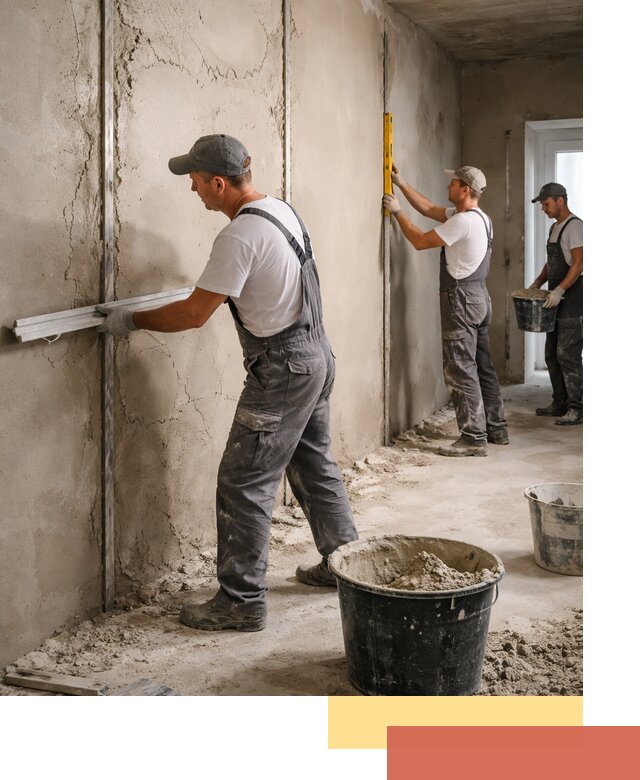 Штукатурка стен по маякам в Арзамасе — точная и ровная поверхность