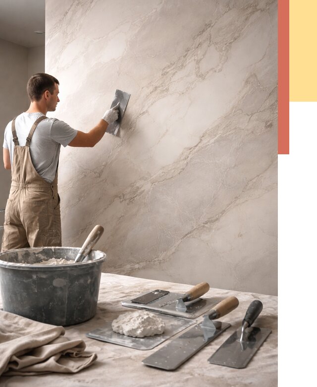 Декоративная штукатурка под мрамор в Арзамасе от 3041 руб./м² — быстро и недорого | ОТДЕЛОЧНИК-Рзм