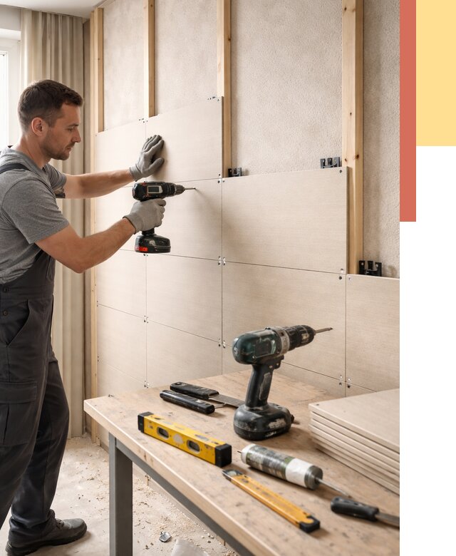 Монтаж МДФ панелей на стены в Арзамасе от 1358 руб. под ключ | ОТДЕЛОЧНИК-Рзм