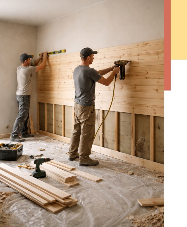 Монтаж деревянной вагонки на стены в Арзамасе от 8146 руб. | Услуги монтажа вагонки | ОТДЕЛОЧНИК-Рзм