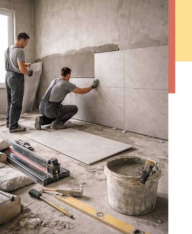 Облицовка стен керамогранитом в Арзамасе от 4562 руб./м² — услуги под ключ | ОТДЕЛОЧНИК-Рзм