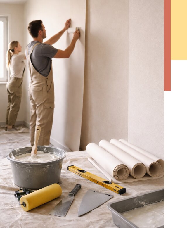 Поклейка бумажных обоев в Арзамасе от 5974 руб./м2 — быстро и недорого | ОТДЕЛОЧНИК-Рзм