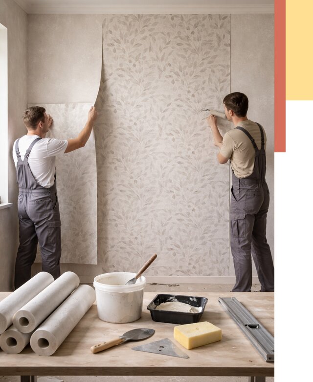 Поклейка обоев с подбором рисунка в Арзамасе от 3801 руб. | ОТДЕЛОЧНИК-Рзм - быстро и недорого