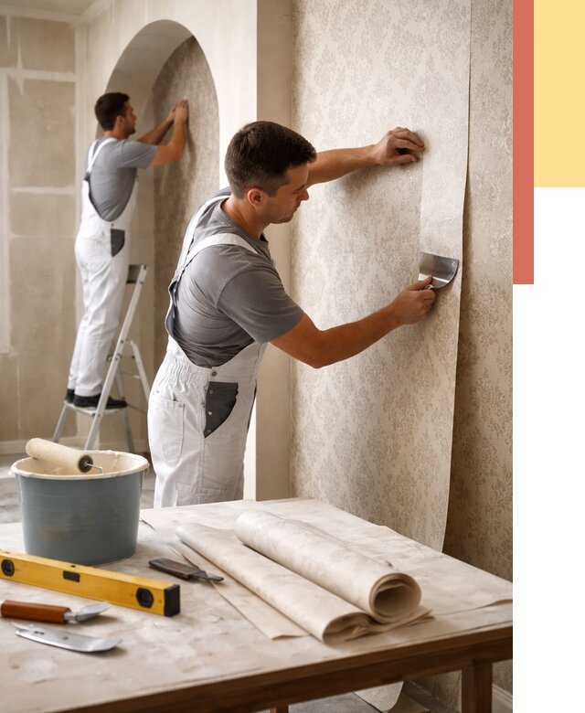 Поклейка обоев на сложные стены в Арзамасе от 3041 руб. под ключ | ОТДЕЛОЧНИК-Рзм