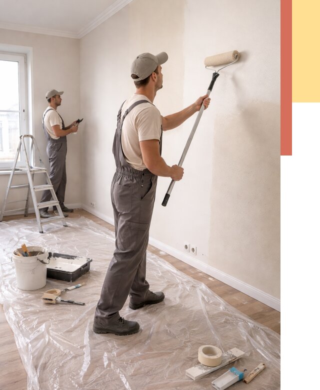 Покраска стен акриловой краской в Арзамасе от 3801 руб./м² — быстро и недорого | ОТДЕЛОЧНИК-Рзм