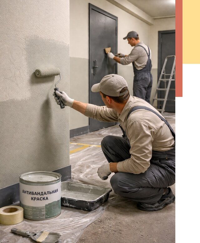 Покраска стен антивандальной краской в Арзамасе от 4887 руб./м² под ключ | ОТДЕЛОЧНИК-Рзм