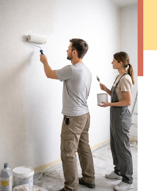 Окраска стен по стеклохолсту в Арзамасе от 4887 руб/м² под ключ | ОТДЕЛОЧНИК-Рзм