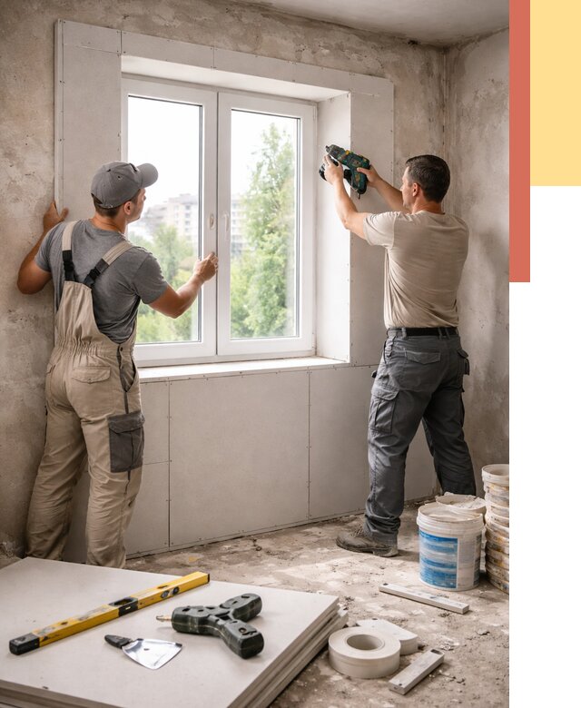 Монтаж откосов из гипсокартона в Арзамасе от 4887 руб. под ключ | ОТДЕЛОЧНИК-Рзм