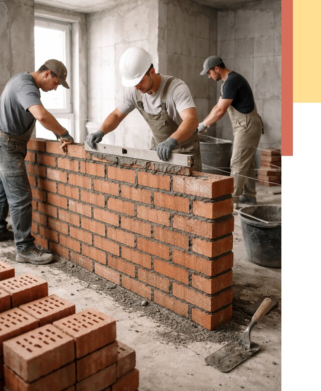 Кладка перегородок из кирпича в Арзамасе от 3801 руб. за м² | ОТДЕЛОЧНИК-Рзм