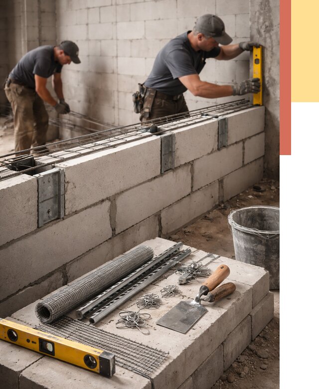 Армирование кладки перегородок в Арзамасе от 815 руб. под ключ | ОТДЕЛОЧНИК-Рзм