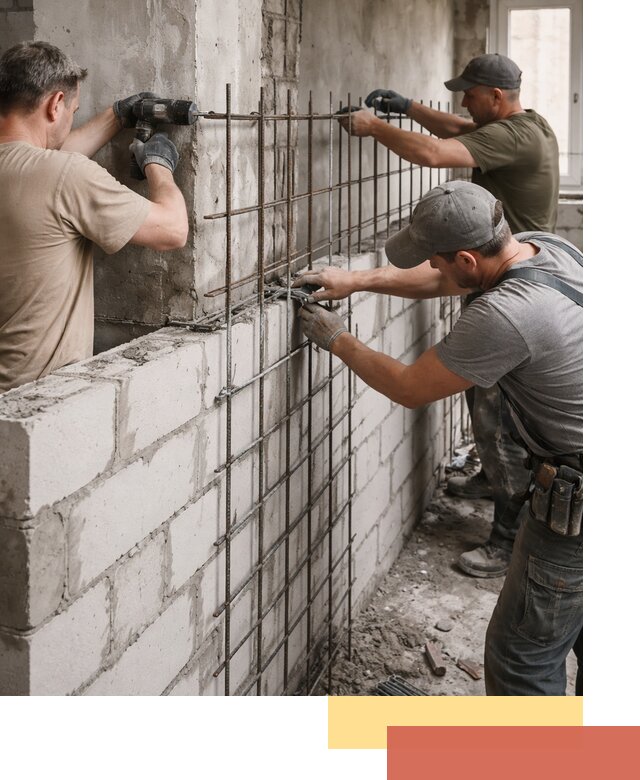 Армирование кладки перегородок в Арзамасе профессионально и надёжно