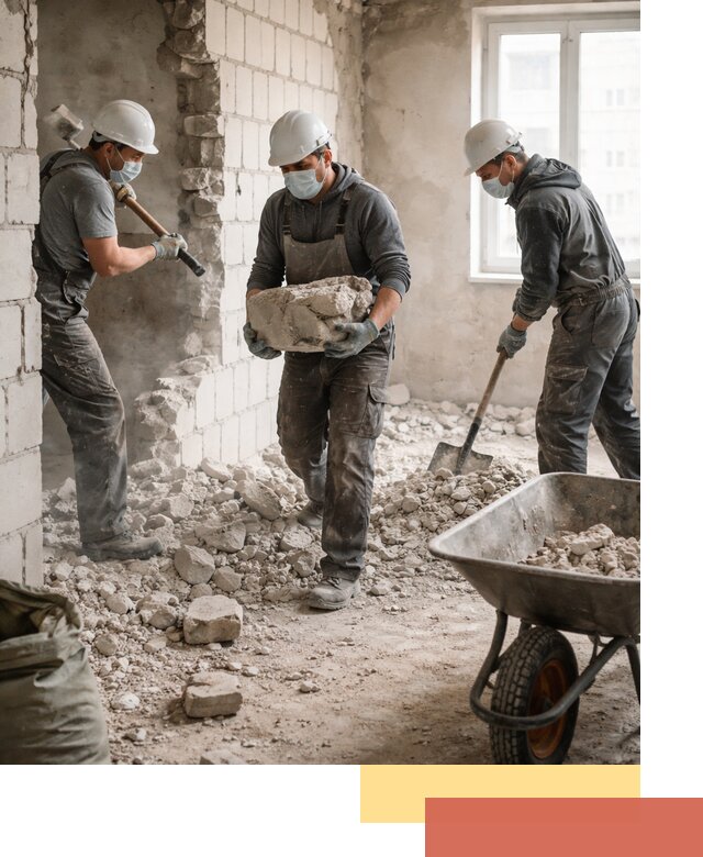 Демонтаж блочных перегородок в Арзамасе быстро и аккуратно