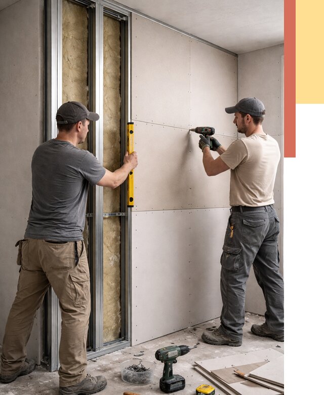 Монтаж двухслойной перегородки из гипсокартона в Арзамасе от 1575 руб. | ОТДЕЛОЧНИК-Рзм