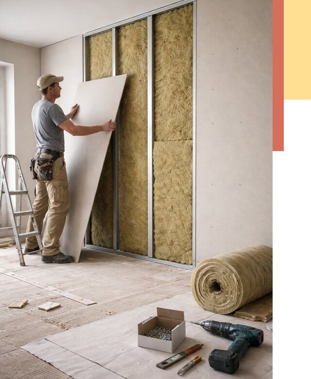 Перегородка из гипсокартона с шумоизоляцией в Арзамасе от 3389 руб. | ОТДЕЛОЧНИК-Рзм