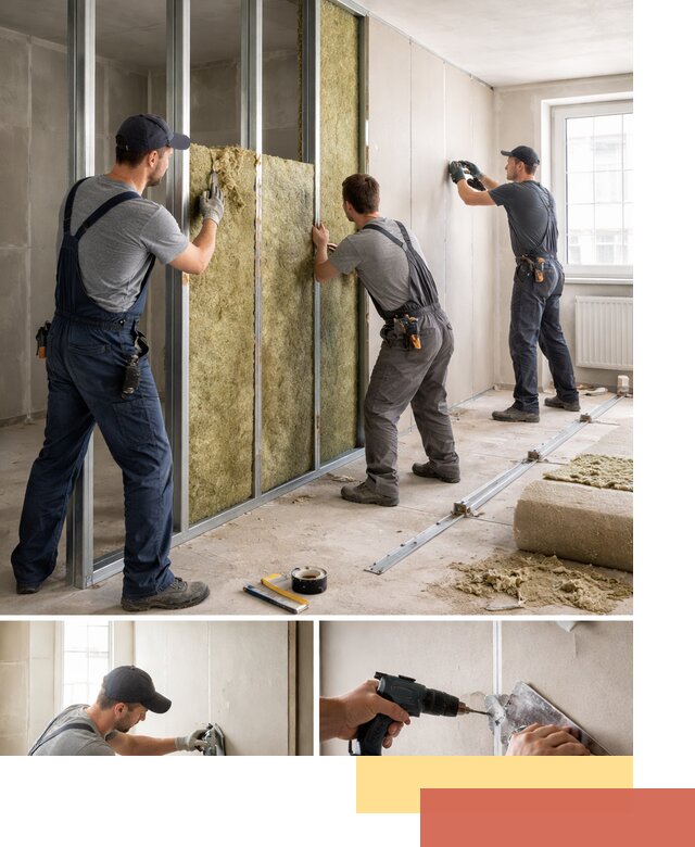 Перегородка из гипсокартона с шумоизоляцией в Арзамасе — монтаж под ключ