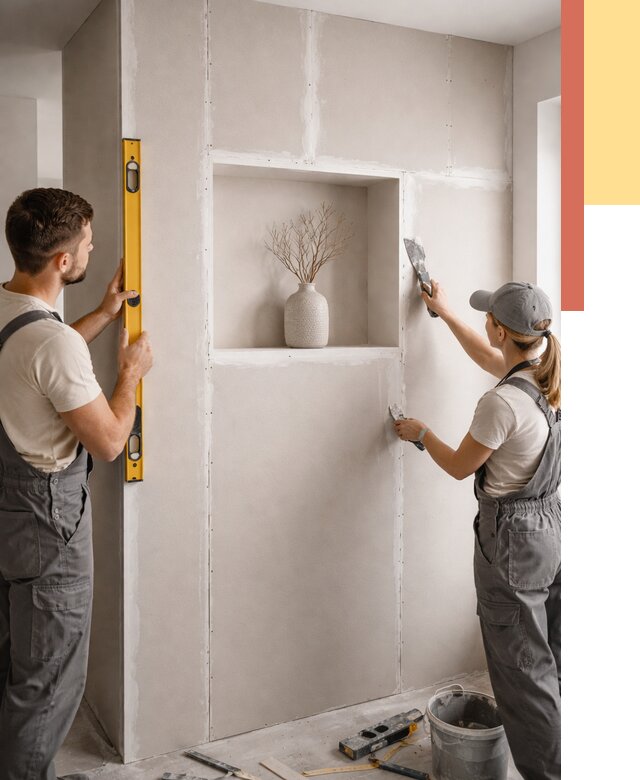 Перегородка из гипсокартона с нишей в Арзамасе от 3530 руб. под ключ | ОТДЕЛОЧНИК-Рзм