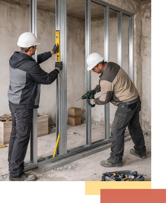 Монтаж каркаса перегородки из профиля в Арзамасе