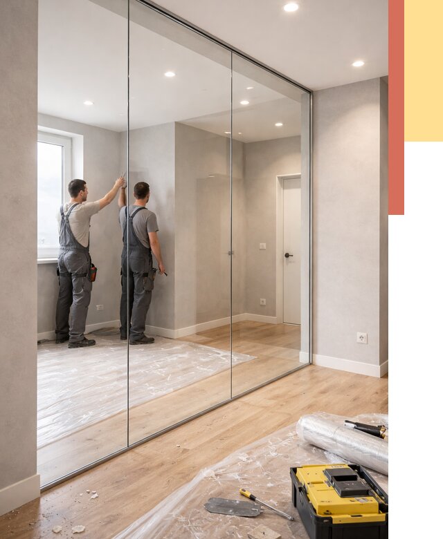 Безрамные стеклянные перегородки в Арзамасе — монтаж от 10318 руб. | ОТДЕЛОЧНИК-Рзм