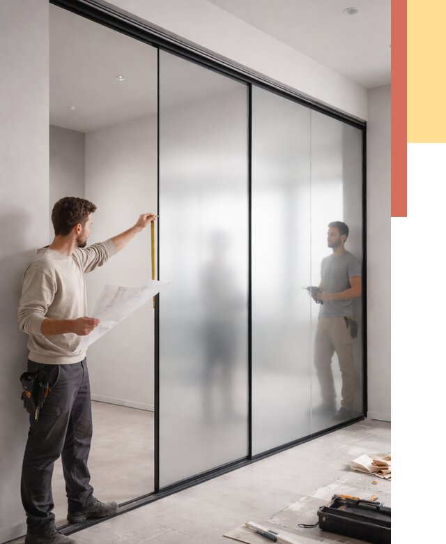 Матовые стеклянные перегородки в Арзамасе от 9232 руб. — монтаж и установка | ОТДЕЛОЧНИК-Рзм