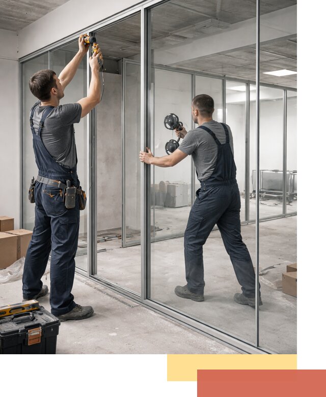 Алюминиевые перегородки со стеклом в Арзамасе — изготовление и монтаж