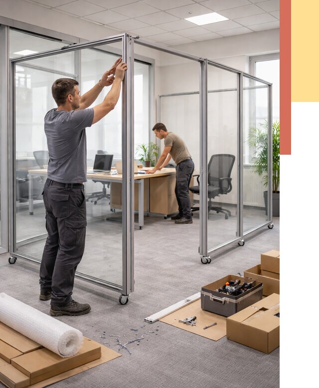 Мобильные офисные перегородки в Арзамасе от 13576 руб. — установка под ключ | ОТДЕЛОЧНИК-Рзм