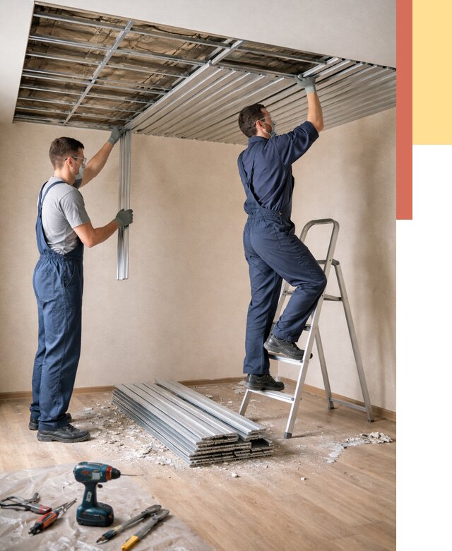 Демонтаж реечного потолка в Арзамасе от 4887 руб. быстро и недорого | ОТДЕЛОЧНИК-Рзм