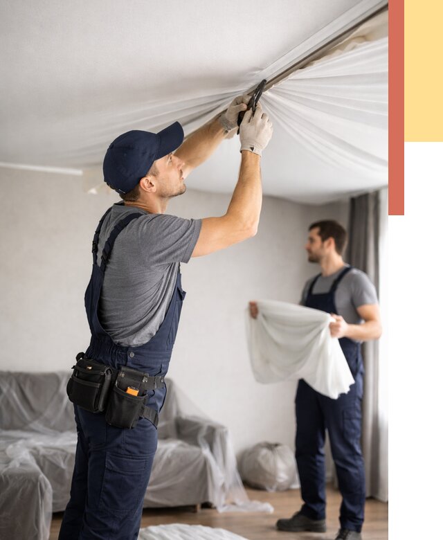 Демонтаж натяжного потолка в Арзамасе от 4887 руб. — снятие и разбор под ключ | ОТДЕЛОЧНИК-Рзм