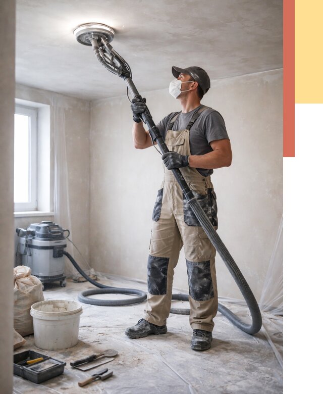 Шлифовка потолка в Арзамасе от 3801 руб. — услуги шлифования потолка | ОТДЕЛОЧНИК-Рзм