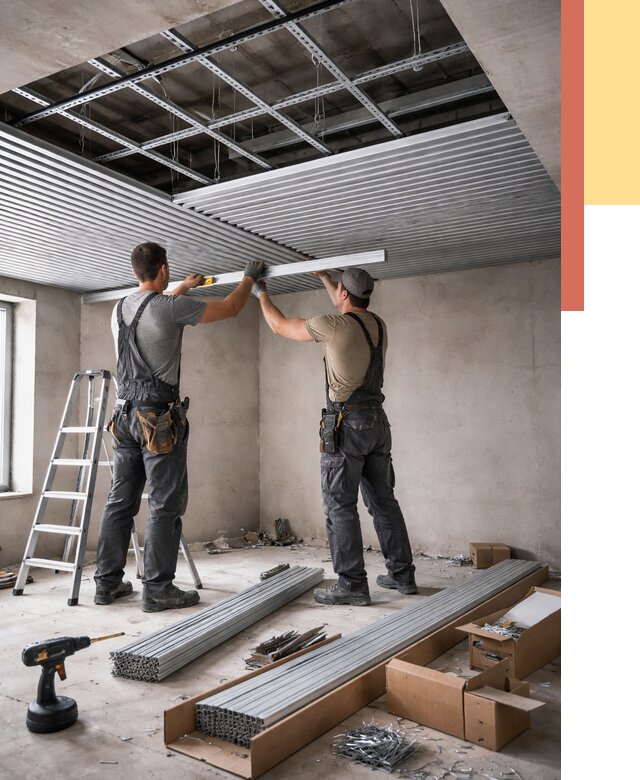 Монтаж реечного потолка в Арзамасе от 4887 руб. под ключ | ОТДЕЛОЧНИК-Рзм