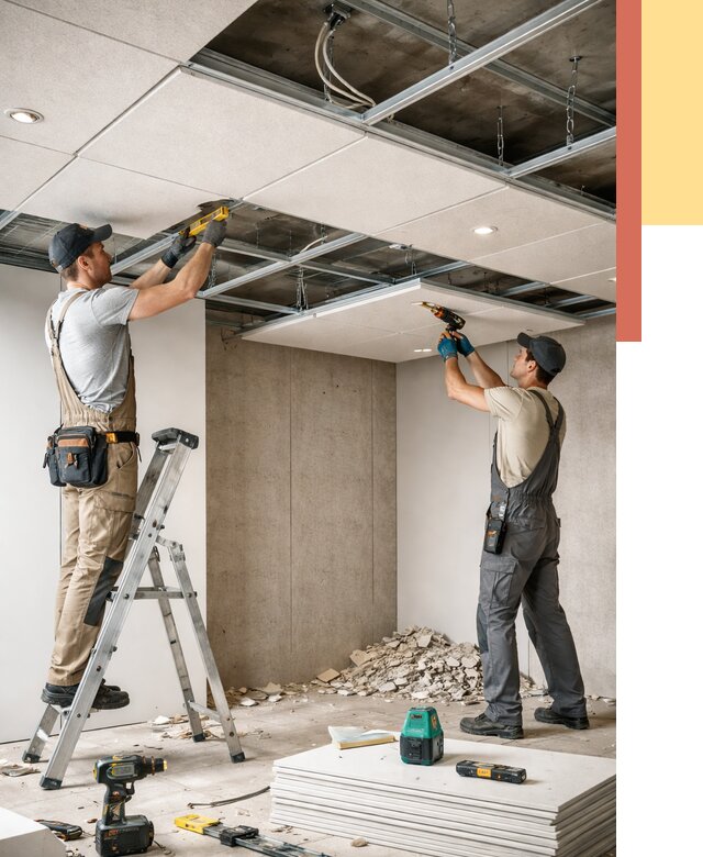 Монтаж акустического потолка в Арзамасе от 7060 руб/м2 — быстро и недорого | ОТДЕЛОЧНИК-Рзм