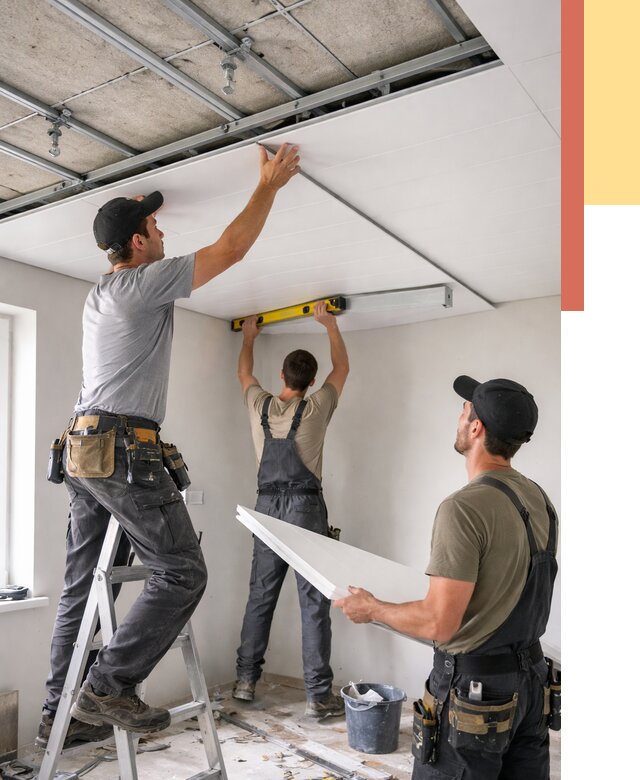 Монтаж потолка из ПВХ панелей в Арзамасе от 3801 руб./м2 — быстро и недорого | ОТДЕЛОЧНИК-Рзм