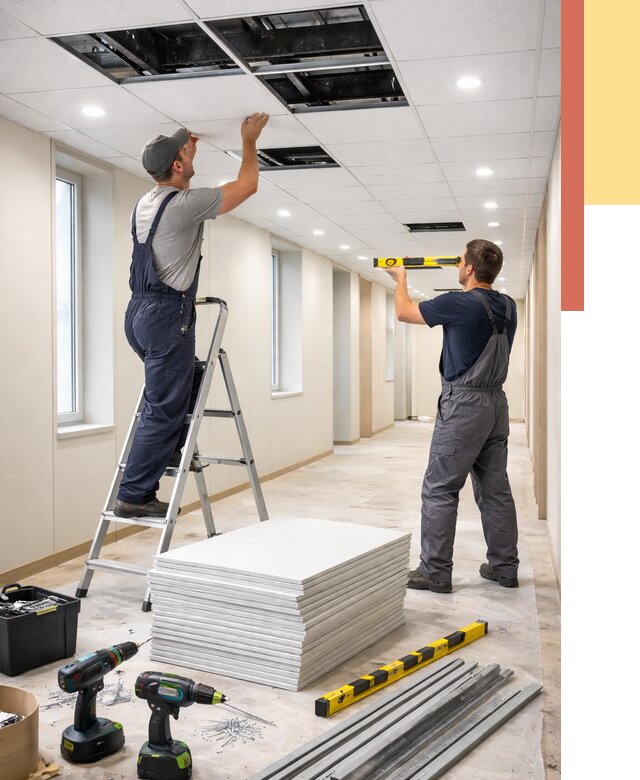 Ремонт потолка Армстронг в Арзамасе от 4887 руб. — быстро и недорого | ОТДЕЛОЧНИК-Рзм