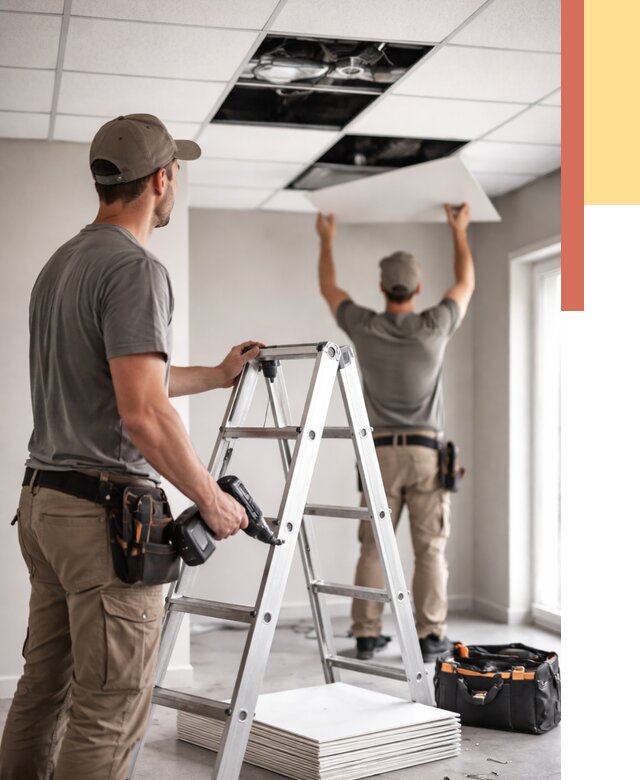 Обслуживание подвесного потолка в Арзамасе от 3801 руб. — быстро и недорого | ОТДЕЛОЧНИК-Рзм