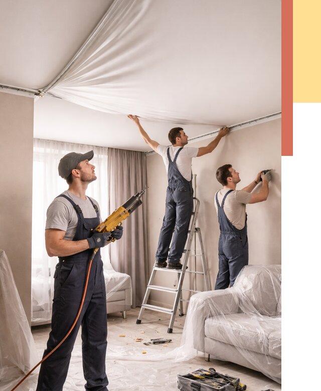 Установка натяжного потолка в Арзамасе от 4887 руб. | Быстро и недорого — ОТДЕЛОЧНИК-Рзм