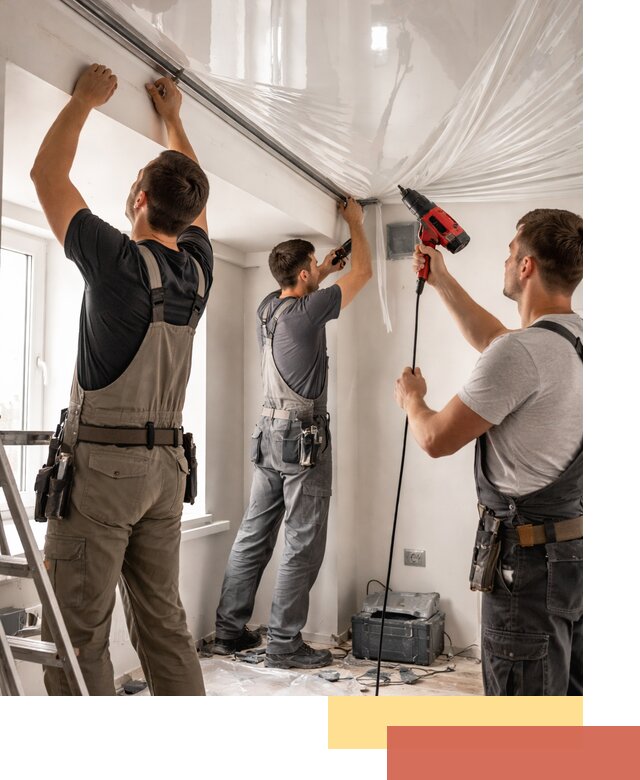 Монтаж глянцевого натяжного потолка в Арзамасе быстро и качественно