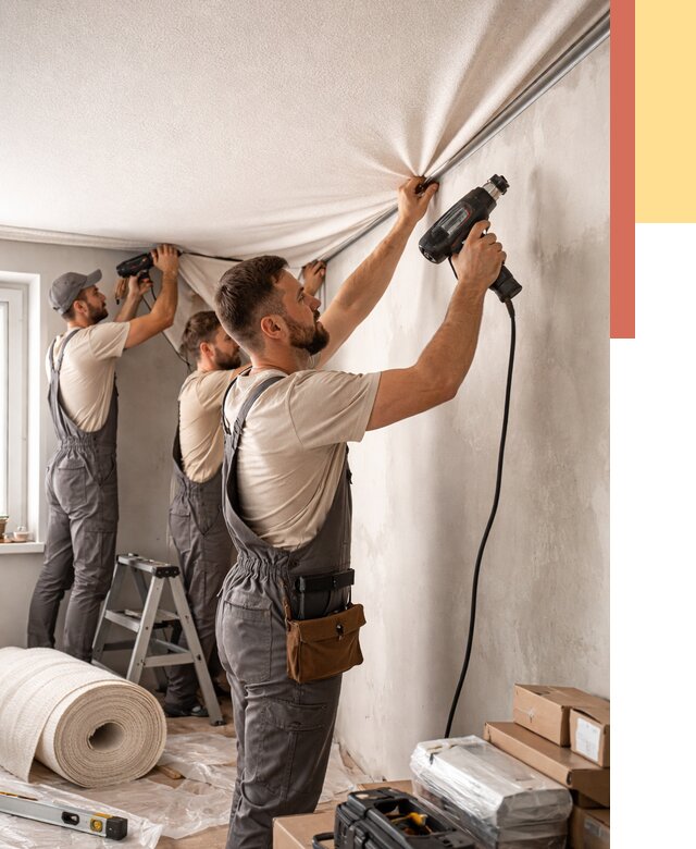 Монтаж фактурного натяжного потолка в Арзамасе от 815 руб. — ОТДЕЛОЧНИК-Рзм