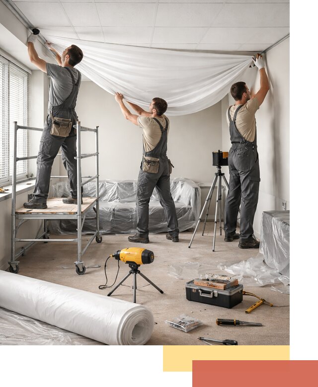 Монтаж натяжного потолка в офисе в Арзамасе