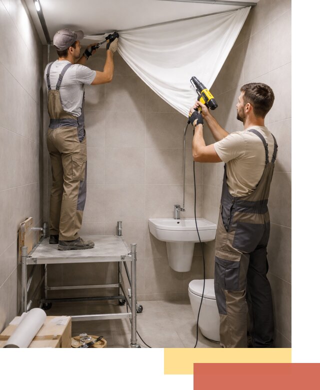 Монтаж натяжного потолка в санузле в Арзамасе