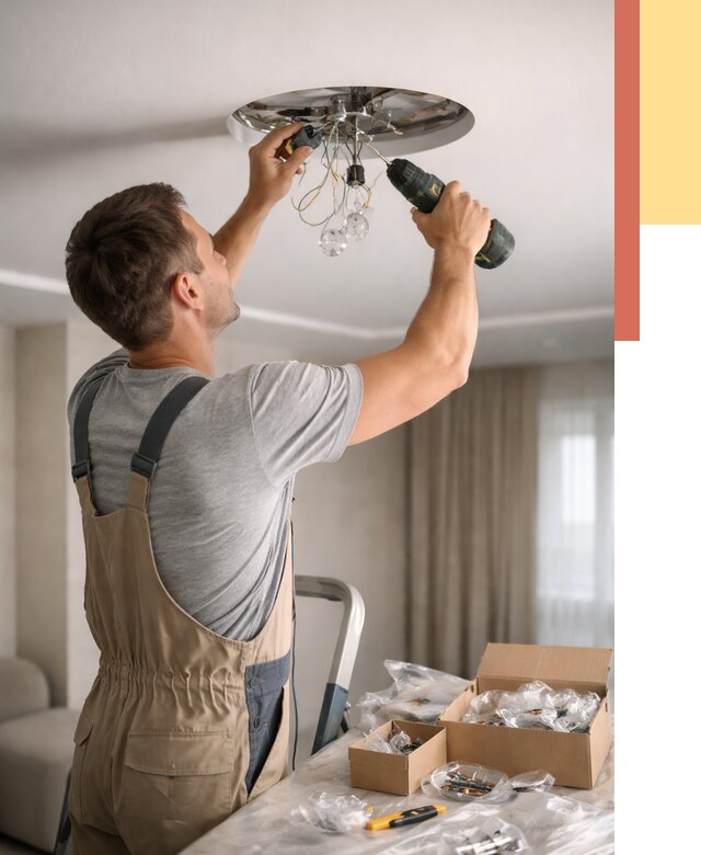 Установка люстры в натяжной потолок в Арзамасе от 1303 руб. | Быстро и недорого — ОТДЕЛОЧНИК-Рзм