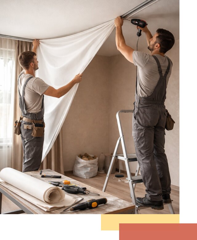 Замена полотна натяжного потолка в Арзамасе быстро и качественно