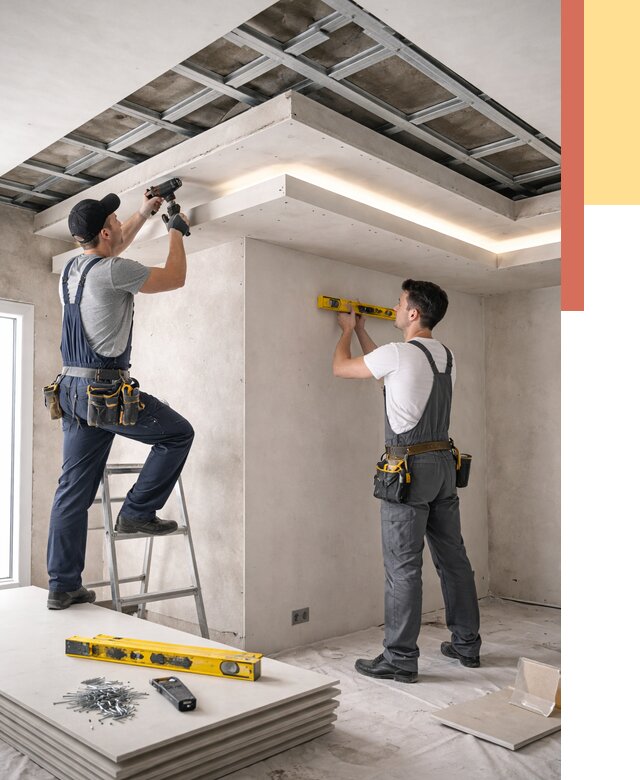 Двухуровневый потолок из гипсокартона в Арзамасе от 1575 руб. под ключ | ОТДЕЛОЧНИК-Рзм