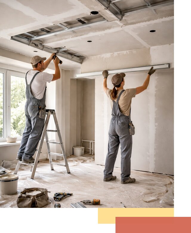 Монтаж многоуровневого потолка из гипсокартона в Арзамасе