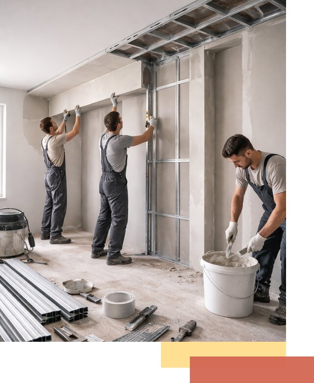 Монтаж потолка из гипсокартона с нишей в Арзамасе