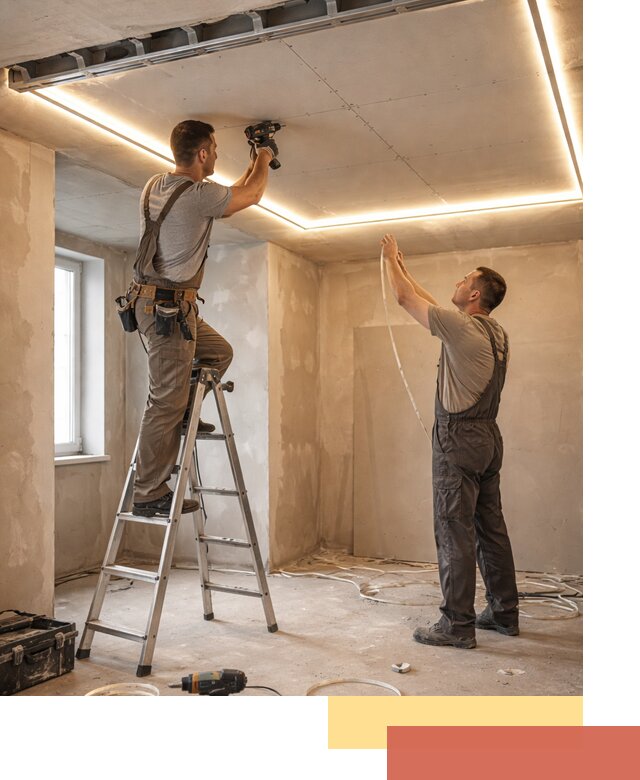 Потолок из гипсокартона с подсветкой в Арзамасе