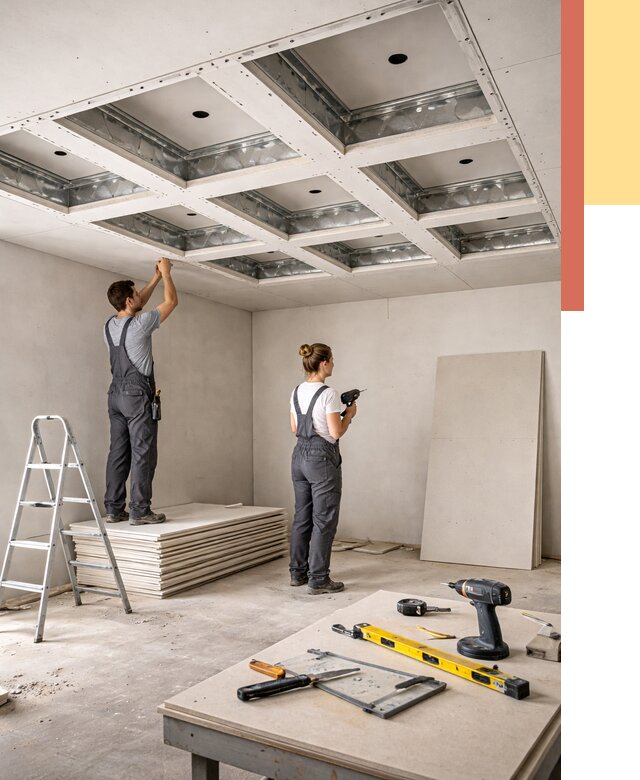 Кессонный потолок из гипсокартона в Арзамасе от 2009 руб. — монтаж и под ключ | ОТДЕЛОЧНИК-Рзм